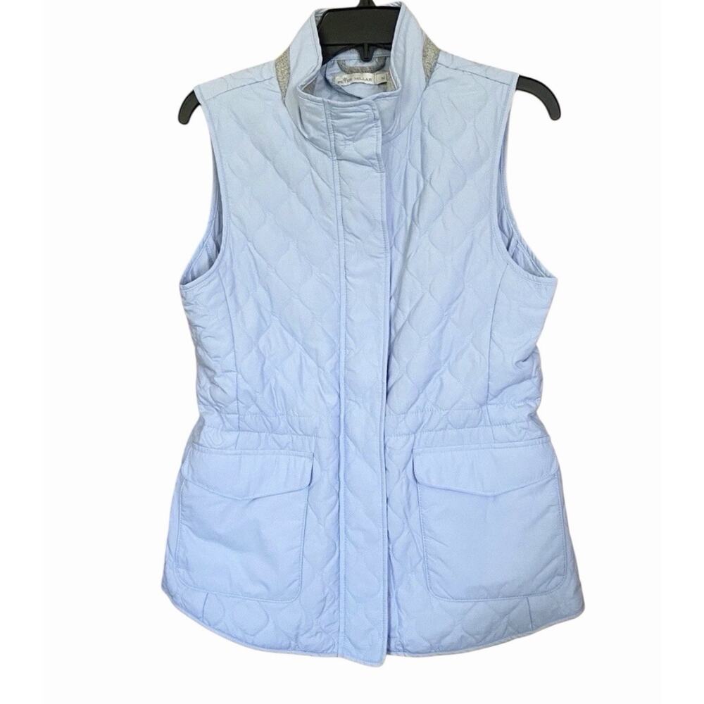 PETER MILLAR Addison Quilted Travel Vest ICE BLUE Women’s M Golf Outdoor Luxury